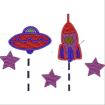 ROCKET AND UFO EMBROİDERY